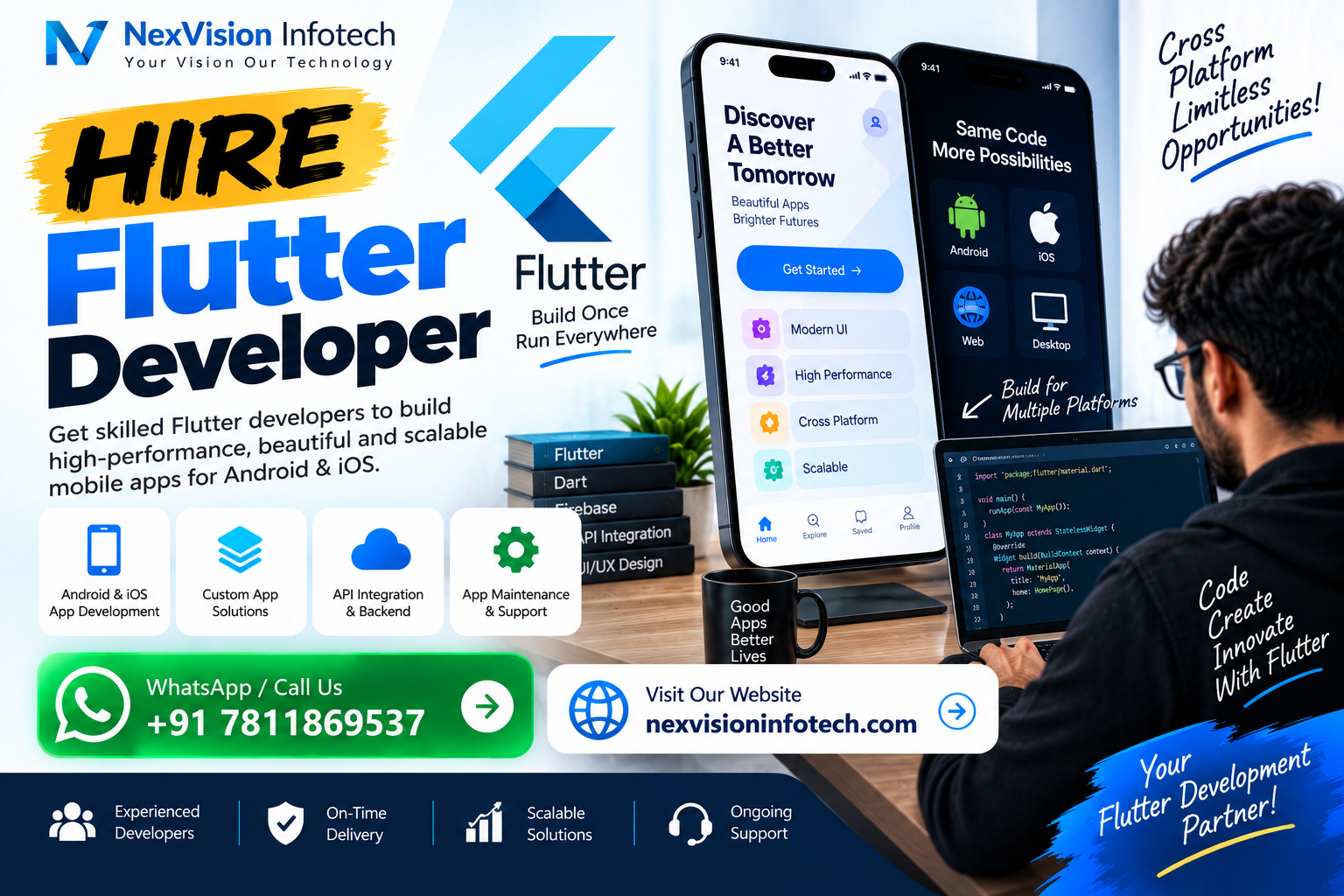 Hire Flutter Developer at Nexvision Infotech