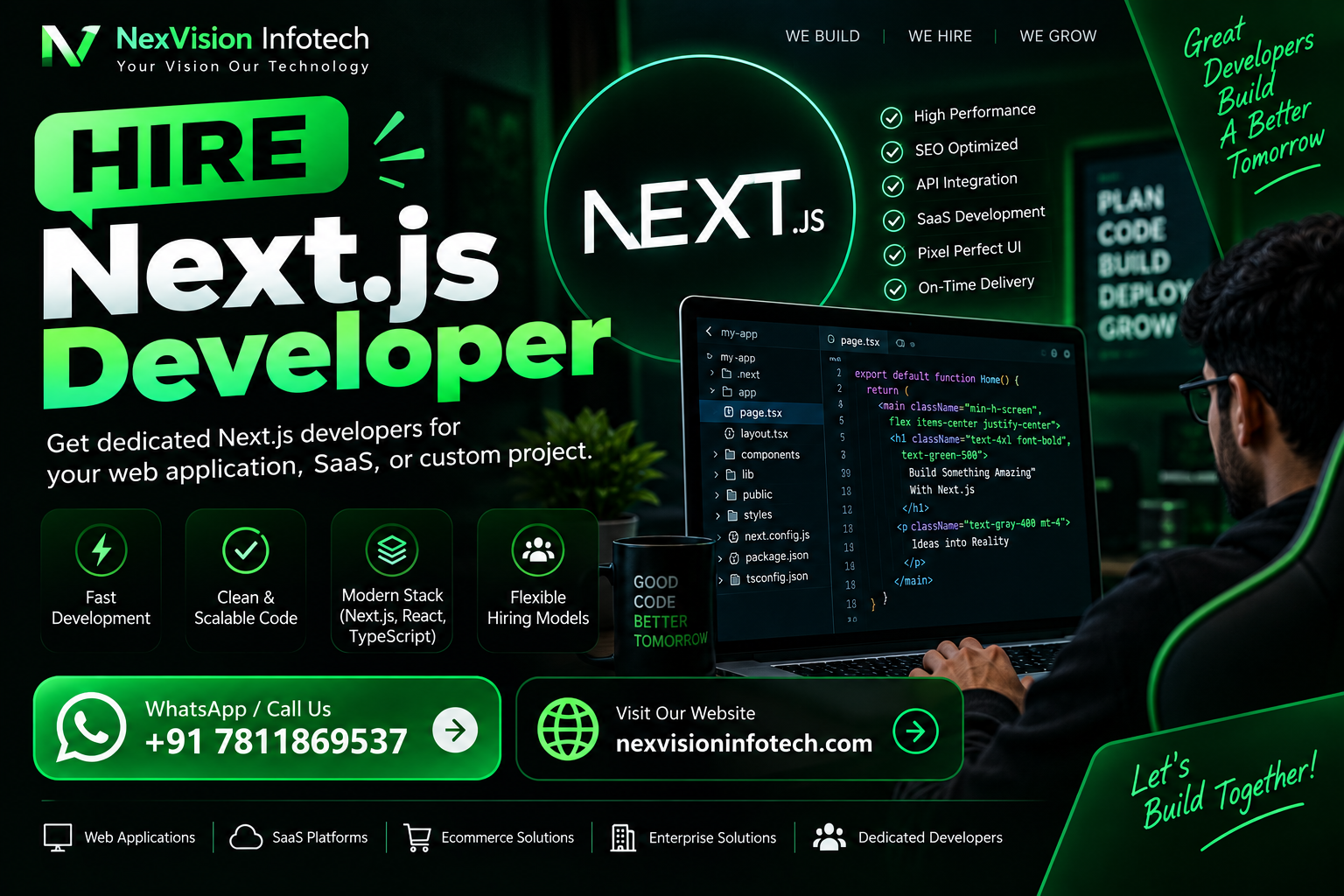 Hire Next.js Developer at Nexvision Infotech