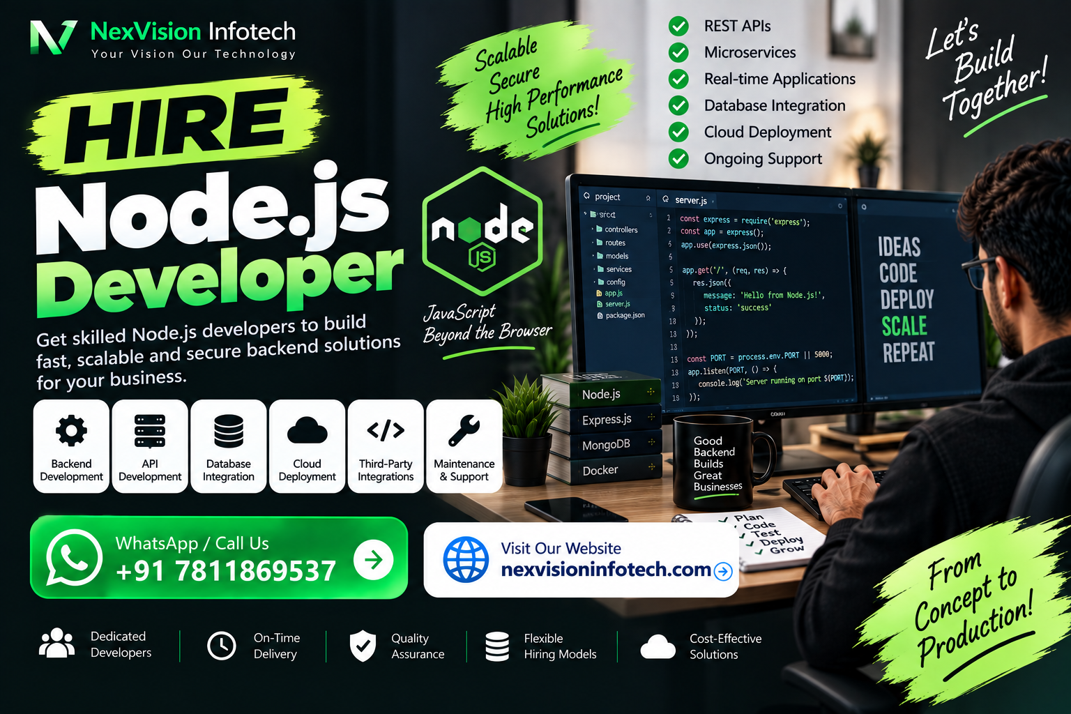 Hire Node.js Developer at Nexvision Infotech