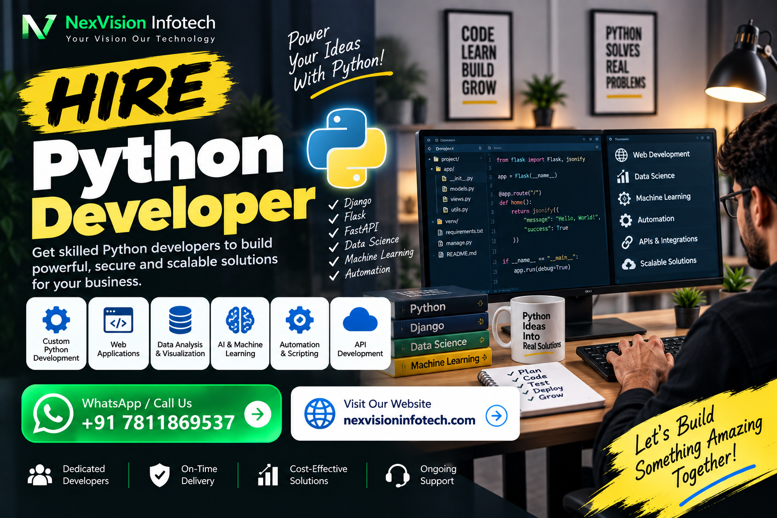 Hire Python (Django) Developer at Nexvision Infotech