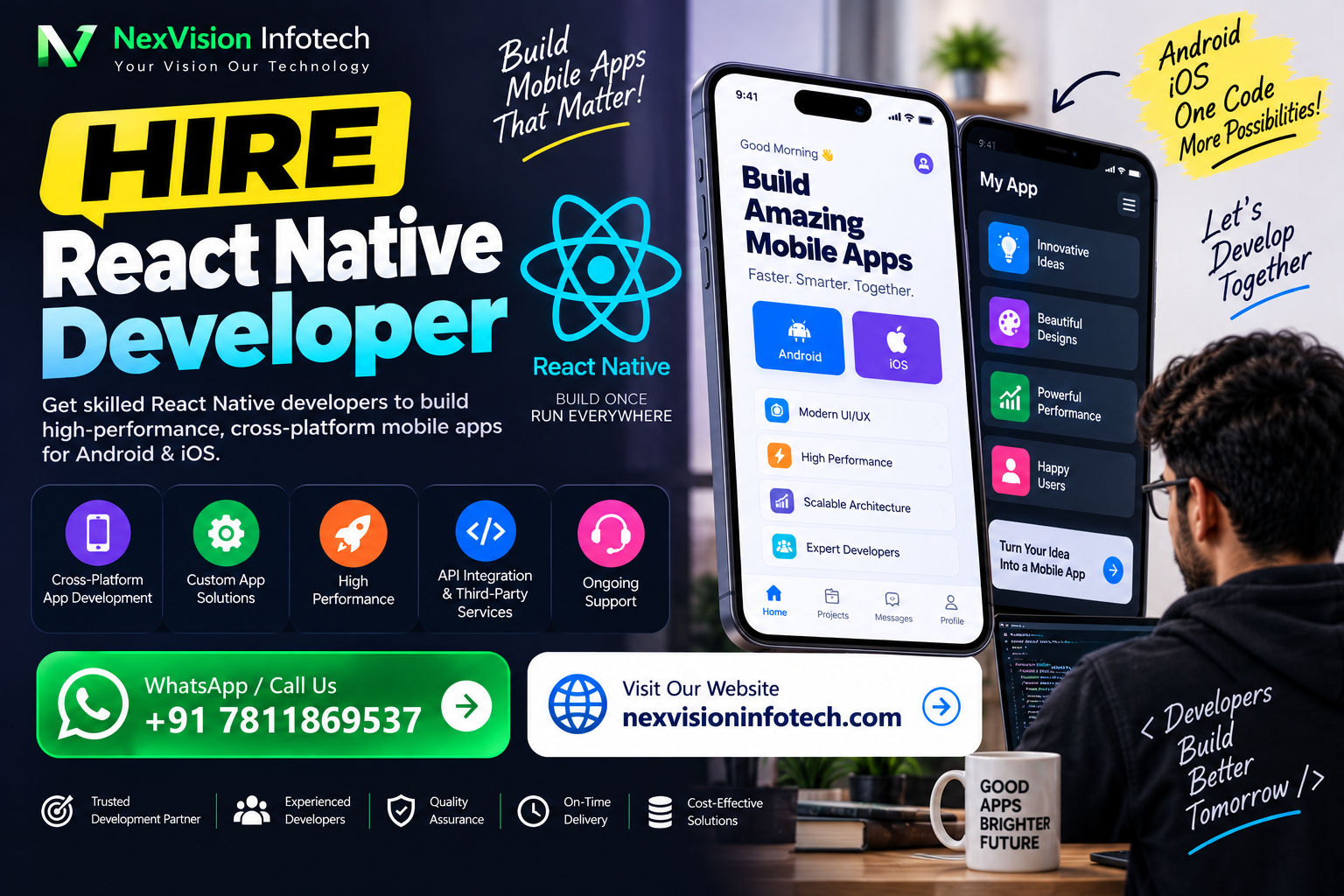 Hire React Native Developer at Nexvision Infotech