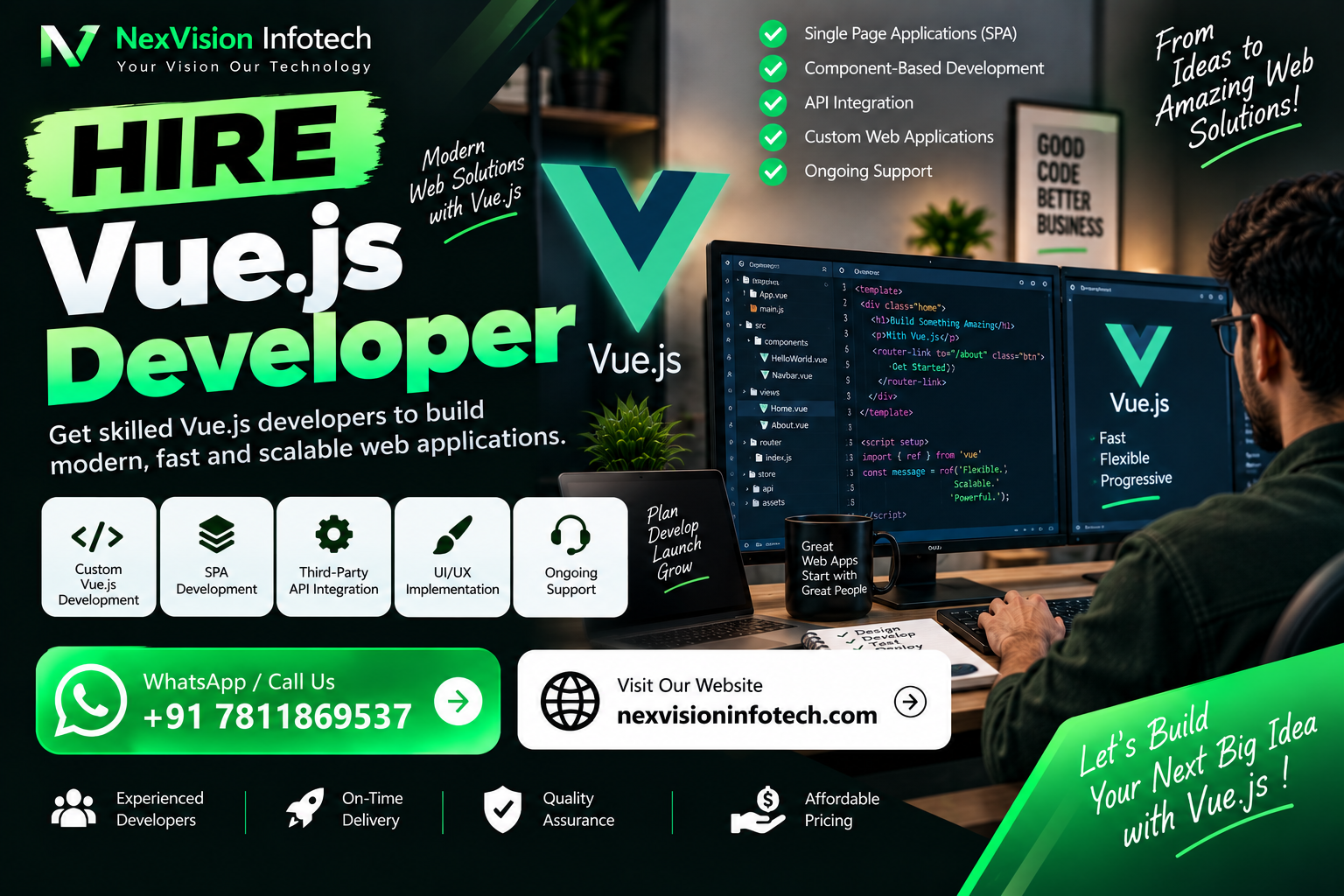 Hire Vue.js Developer at Nexvision Infotech