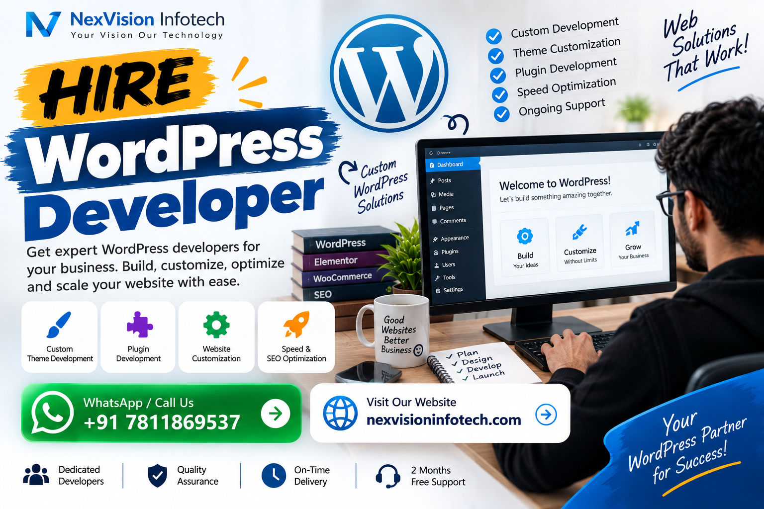 Hire WordPress Developer at Nexvision Infotech